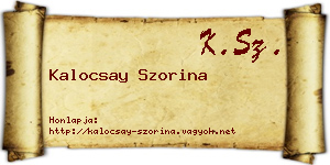 Kalocsay Szorina névjegykártya